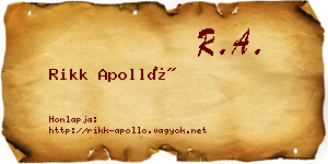 Rikk Apolló névjegykártya